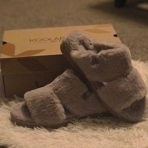 Lavender Plush Slides by Ugg Brand